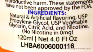 The Long Haul E-Liquid Line Ingredients